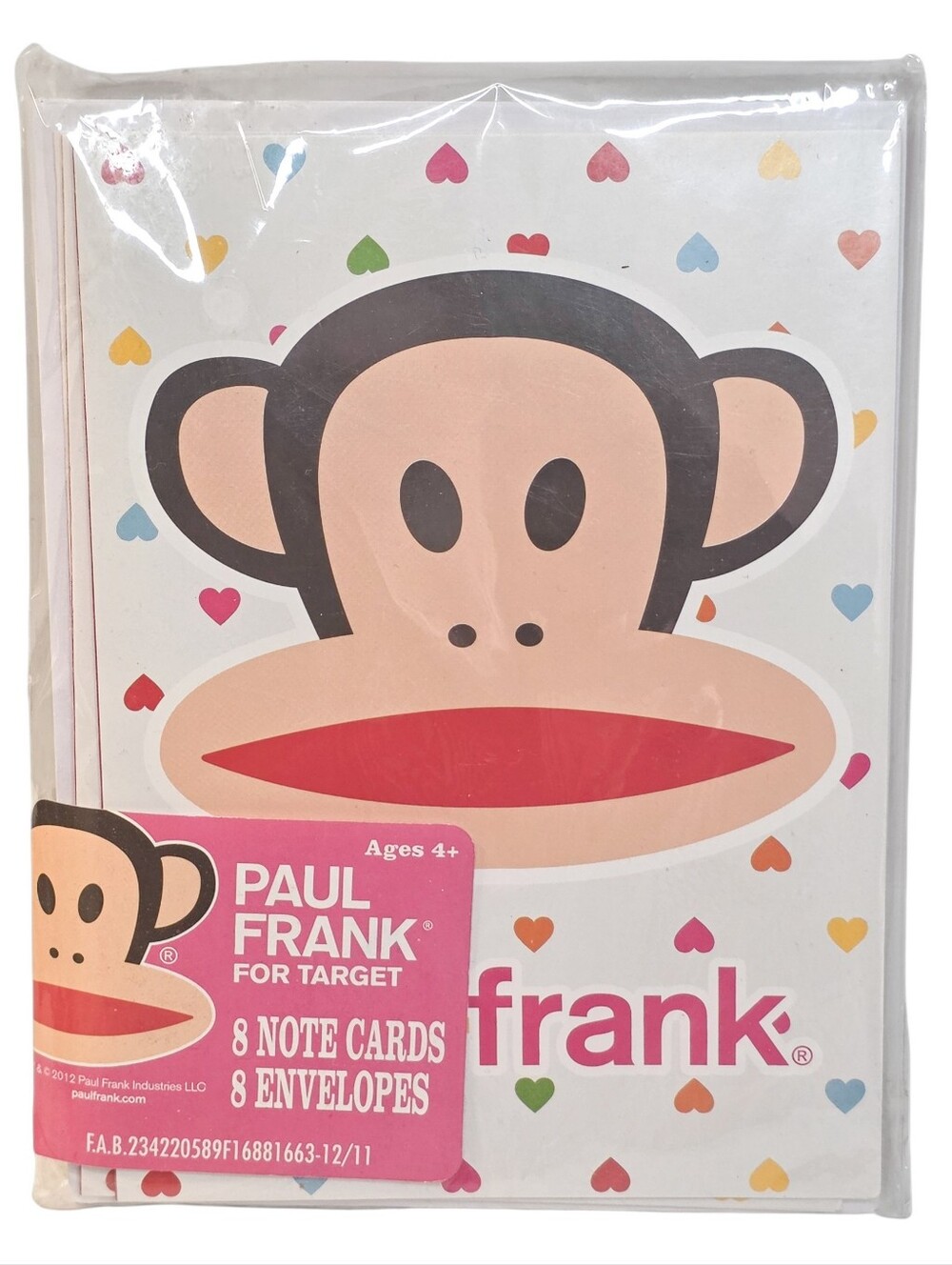 Paul Frank For Target Julius Monkey 8 Note Cards & Envelopes Limited Edition Set